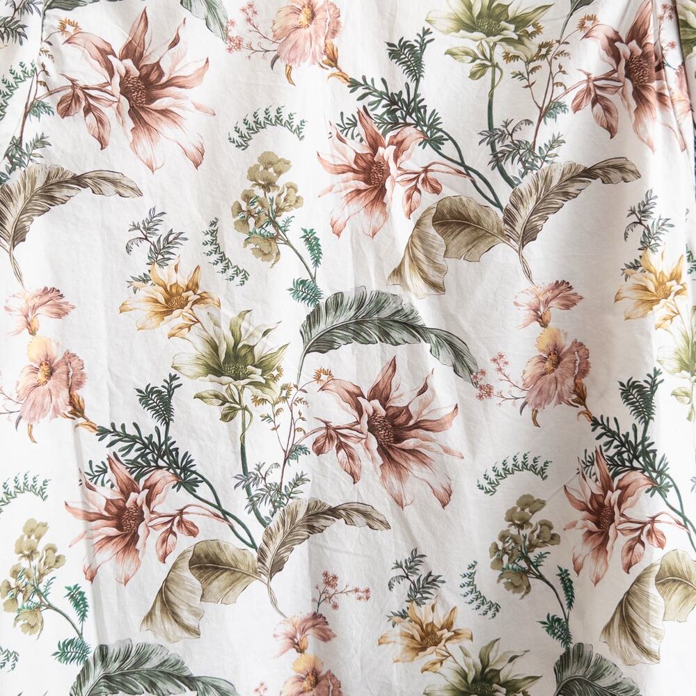 Anthropologie White Botanical Print V-Neck Puff Sleeves Size Plus 3X - Picture 6 of 9